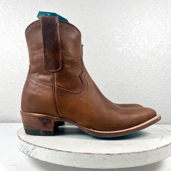 NEW Lane PLAIN JANE Womens Brown Cowboy Bootie 7.5 Short Western Cowgirl Boots - Picture 2 of 11